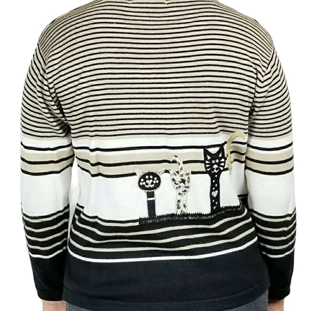 VINTAGE knit Kitten / cat lady Cardigan sweater - Picture 8 of 8